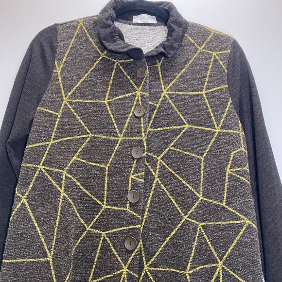 Terra SJ Apparel Stretch Printed Collared Long Sleeve Button Down Shirt Small - Picture 5 of 16